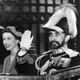 Ethopian Emperor Haile Selassie ride in a carriage with a young Queen Elizabeth II in London, 1963.